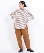 スープレコットンボーダー天竺　ハイネックロングT