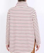 スープレコットンボーダー天竺　ハイネックロングT