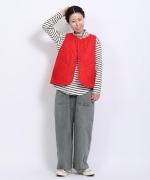 スープレコットンボーダー天竺　ハイネックロングT