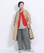 スープレコットンボーダー天竺　ハイネックロングT