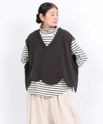 スープレコットンボーダー天竺　ハイネックロングT