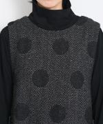 スープレコットン天竺　裾ラウンドハイネックロングT