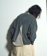 スープレコットンボーダー天竺　裾ラウンド長袖ロングT