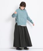 スープレコットンボーダー天竺　裾ラウンド長袖ロングT