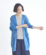 スープレコットンボーダー天竺　裾ラウンド長袖ロングT