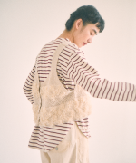 スープレコットンボーダー天竺 裾ラウンドロングT