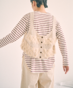 スープレコットンボーダー天竺 裾ラウンドロングT