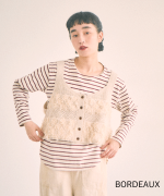 スープレコットンボーダー天竺 裾ラウンドロングT