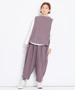 スープレコットン天竺　裾ラウンド長袖ロングT