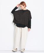 スープレコットン天竺　裾ラウンド長袖ロングT