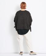 スープレコットン天竺　裾ラウンド長袖ロングT