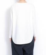 スープレコットン天竺　裾ラウンド長袖ロングT