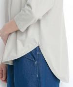 スープレコットン天竺　裾ラウンド7分袖ロングT