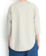 スープレコットン天竺　裾ラウンド7分袖ロングT