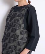 スープレコットン天竺　裾ラウンド7分袖ロングT