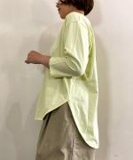 スープレコットン天竺　裾ラウンド7分袖ロングT