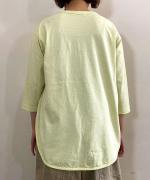 スープレコットン天竺　裾ラウンド7分袖ロングT