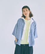 スープレコットン天竺　裾ラウンド7分袖ロングT