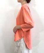 スープレコットン天竺　裾ラウンド7分袖ロングT