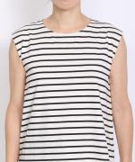 スープレコットンボーダー天竺　裾ラウンドタンクトップ