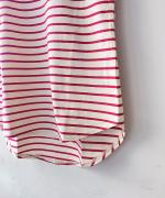 スープレコットンボーダー天竺　裾ラウンドタンクトップ