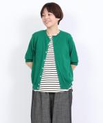 スープレコットンボーダー天竺　裾ラウンドタンクトップ