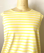 スープレコットンボーダー天竺　裾ラウンドタンクトップ