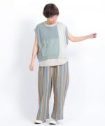 スープレコットン天竺　裾ラウンドタンクトップ