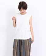 スープレコットン天竺　裾ラウンドタンクトップ