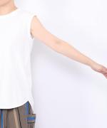 スープレコットン天竺　裾ラウンドタンクトップ