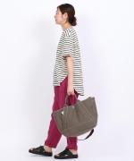 スープレコットンボーダー天竺　裾ラウンド半袖ロングT