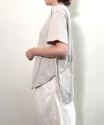 スープレコットン天竺　裾ラウンド半袖ロングT