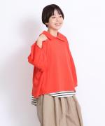 ミディアムコットン天竺　衿つきプルオーバー