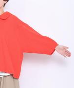 ミディアムコットン天竺　衿つきプルオーバー