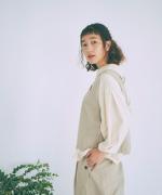 ミディアムコットン天竺　衿つきプルオーバー