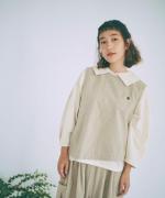 ミディアムコットン天竺　衿つきプルオーバー