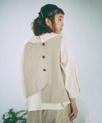 ミディアムコットン天竺　衿つきプルオーバー