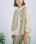 ミディアムコットン天竺　衿つきプルオーバー