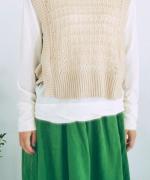 フェザリーコットン天竺　クルーネック長袖