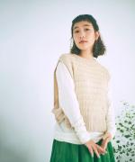 フェザリーコットン天竺　クルーネック長袖