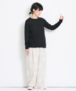 フェザリーコットン天竺　クルーネック長袖