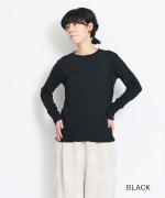 フェザリーコットン天竺　クルーネック長袖
