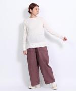 フェザリーコットン天竺　クルーネック長袖