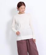 フェザリーコットン天竺　クルーネック長袖