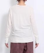 フェザリーコットン天竺　クルーネック長袖