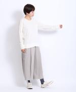 フェザリーコットン天竺　クルーネック長袖