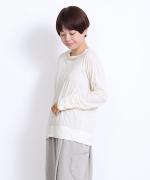 フェザリーコットン天竺　クルーネック長袖