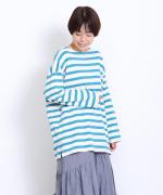 コットンスラブボーダー　ビッグ長袖Tシャツ