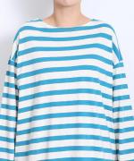 コットンスラブボーダー　ビッグ長袖Tシャツ