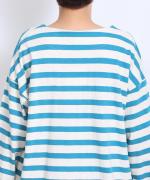 コットンスラブボーダー　ビッグ長袖Tシャツ